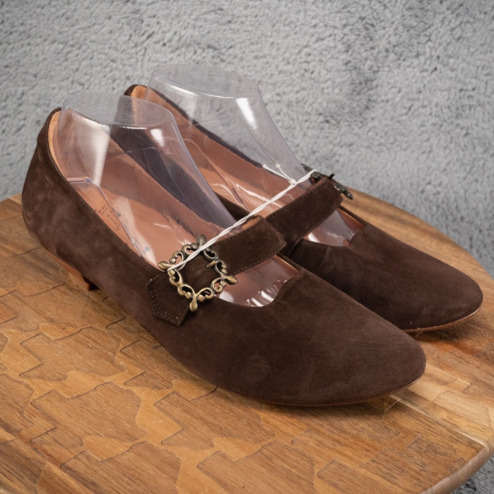 Think! Brown Suede Mary Jane Buckle Women's EU 40.5 US 9.5-10
